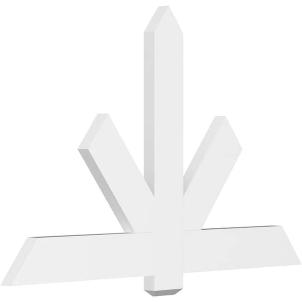 Ekena Millwork Kennewick Architectural Grade PVC Gable Bracket, 60"W x 37 1/2"H x 2"D x 6"F, 15/12 Pitch GBP060X38X0206KEN00 - main